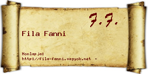Fila Fanni névjegykártya