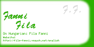 fanni fila business card